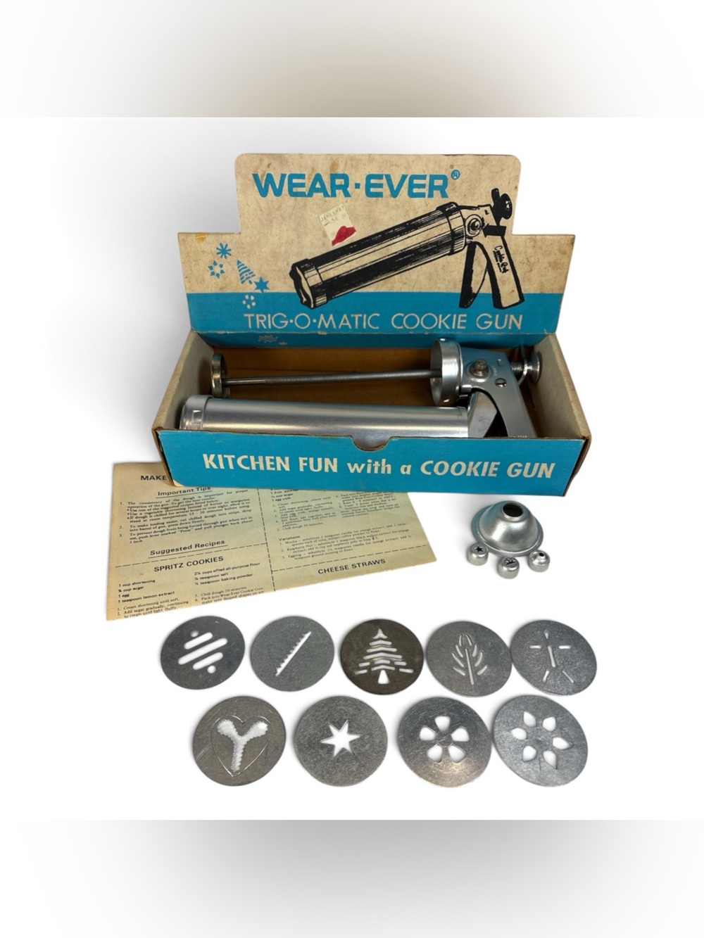Vintage Wear-Ever Trig-O-Matic Cookie Gun & Pastry Decorator #3365 Press w/ Box
